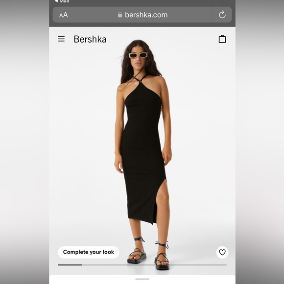 BERSHKA ribbed ring midi dress - Picture 4 of 8